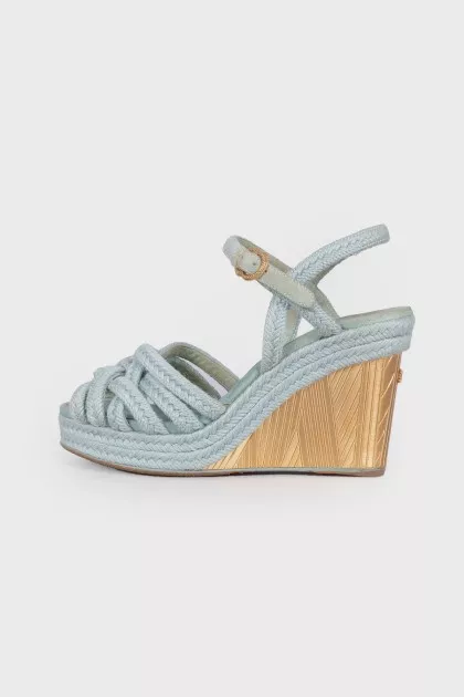 Gold wedge sandals