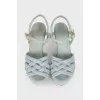 Gold wedge sandals