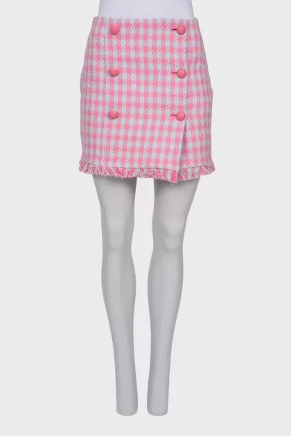 Houndstooth wrap skirt with tag
