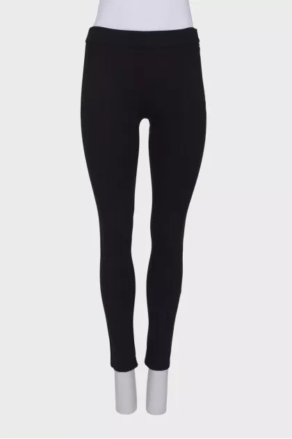 Black solid color leggings