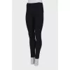 Black solid color leggings