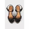 Sandals with golden platform