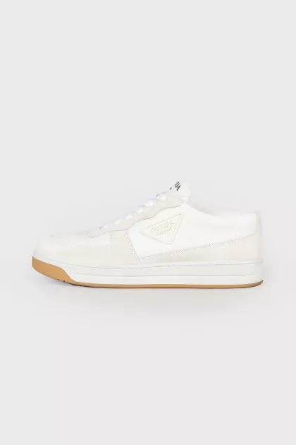 Combined leather sneakers