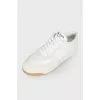 Combined leather sneakers