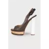 Straw weave leather sandals