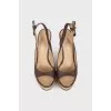 Straw weave leather sandals
