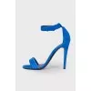 Suede blue sandals