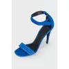 Suede blue sandals