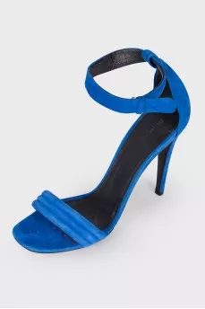 Suede blue sandals