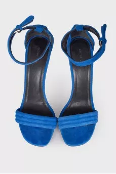 Suede blue sandals