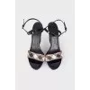 Wedge sandals with weave