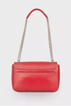 Red bag with patches