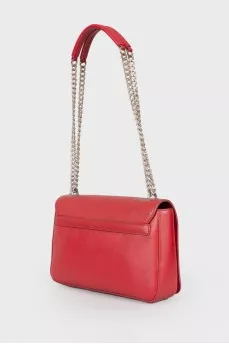 Red bag with patches