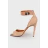 Suede stiletto sandals