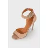 Suede stiletto sandals