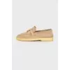 Beige suede loafers