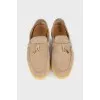 Beige suede loafers