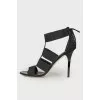 Textile stiletto sandals