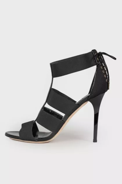 Textile stiletto sandals
