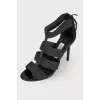 Textile stiletto sandals