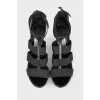Textile stiletto sandals