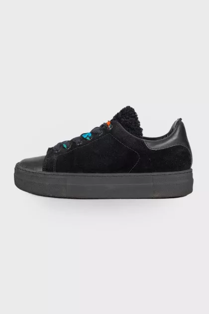 Black lace-up sneakers