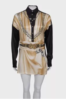 Silk dress with buttons