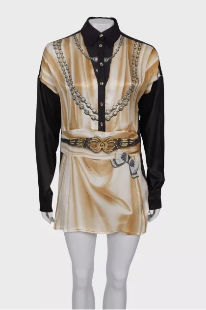 Silk dress with buttons