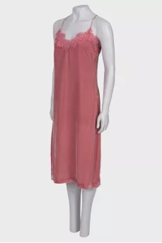 Velor dress with lace, with tag