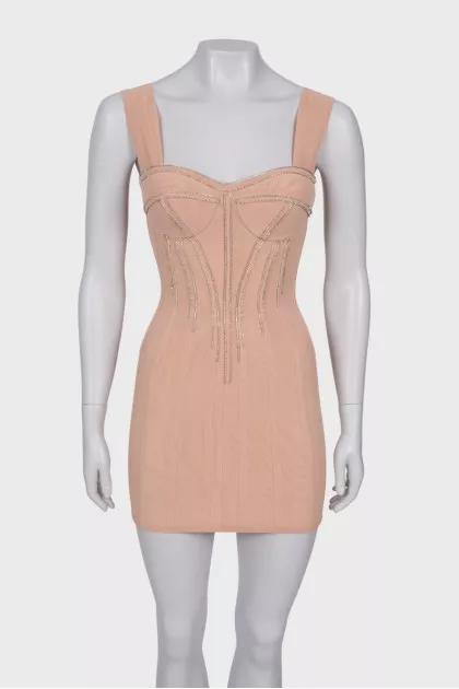 Corset dress with rhinestones