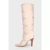 Snakeskin embossed boots