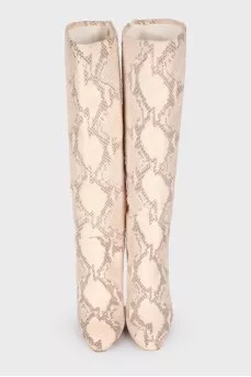 Snakeskin embossed boots