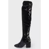 Embroidered textile ankle boots