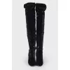 Embroidered textile ankle boots