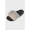 Slippers with mink fur
