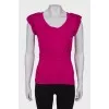 Crimson draped T-shirt