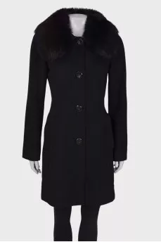 Black coat with fur