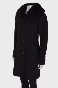 Black coat with fur