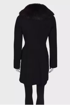 Black coat with fur