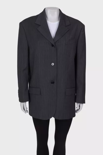 Gray striped blazer with tag