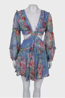 Silk dress in floral print