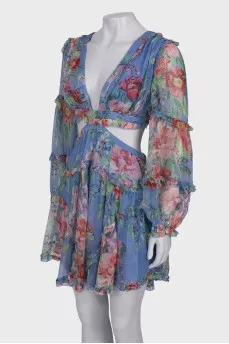 Silk dress in floral print