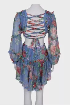 Silk dress in floral print
