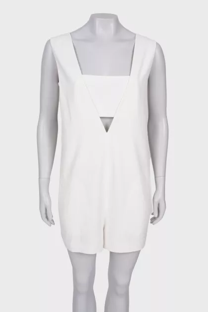 White romper with pockets