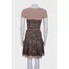Dark beige patterned dress