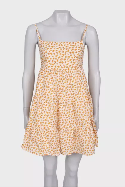 Sundress in yellow floral print