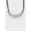 Knitted necklace with rhinestones