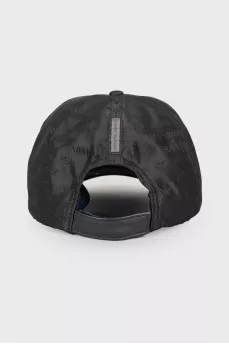 Men's black cap with brand logo