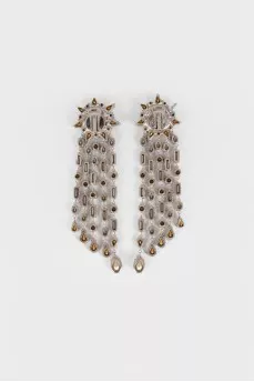 Clip-on earrings with rhinestones