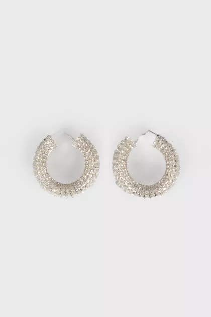 Hoop earrings with crystals